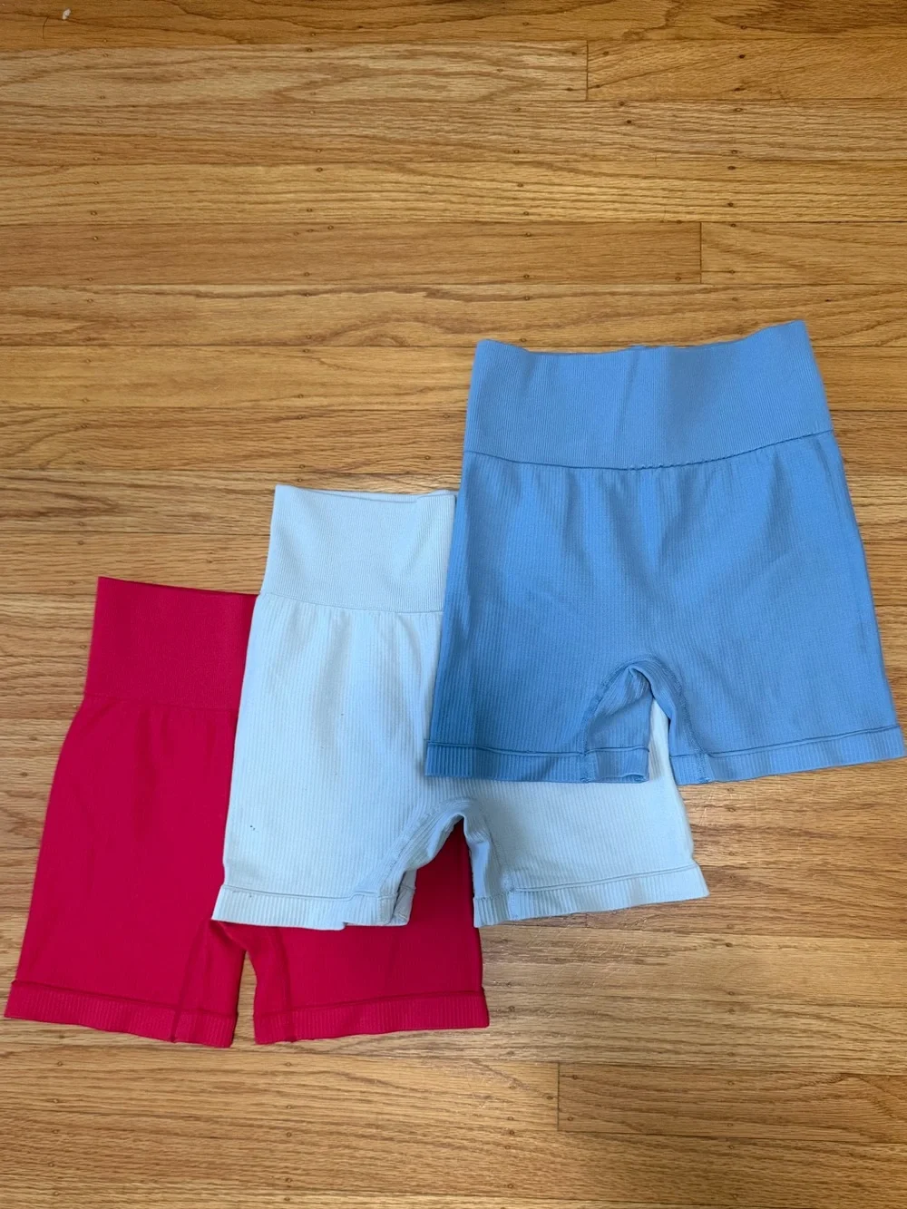 CW-X Kids Ribbed Bike Shorts in Blue, White & Pink - message to buy separately